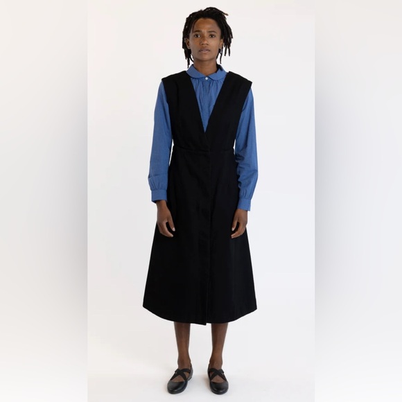 Toast Elegant Black Denim Sleeveless Jumpsuit Dress - Picture 1 of 8